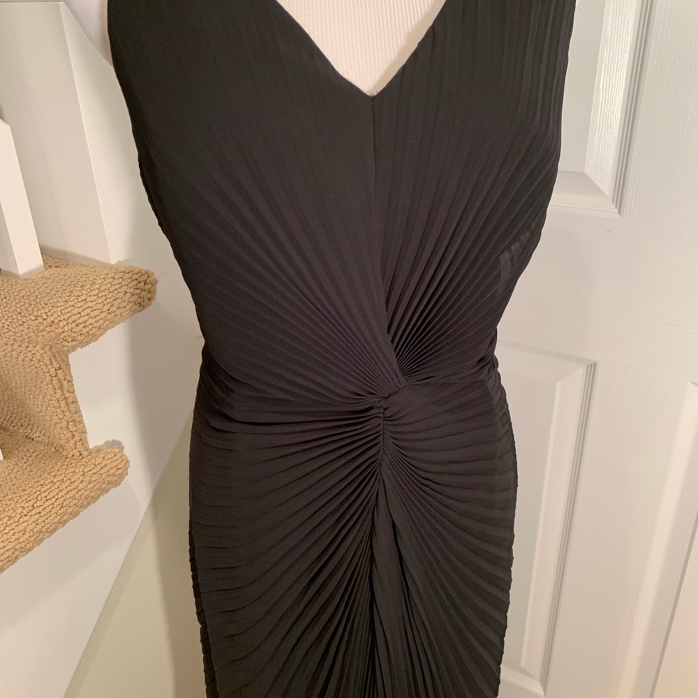 NWT, black long, pleated dress